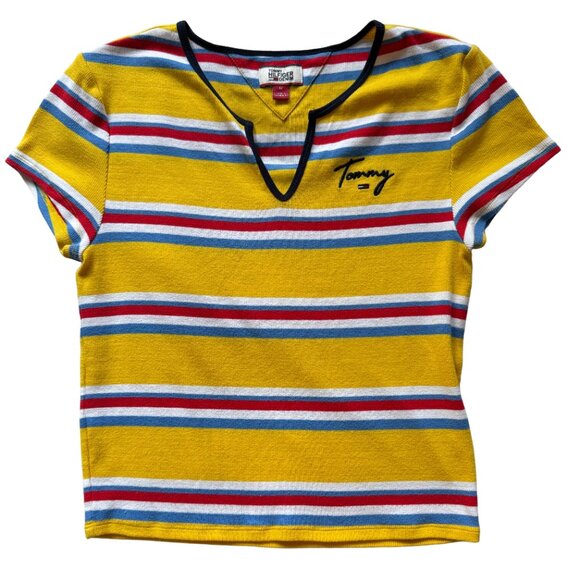 Tommy Hilfiger Girls Yellow Short Sleeve Tops, Shirts,T-Shirts - MEDIUM - Picture 1 of 3